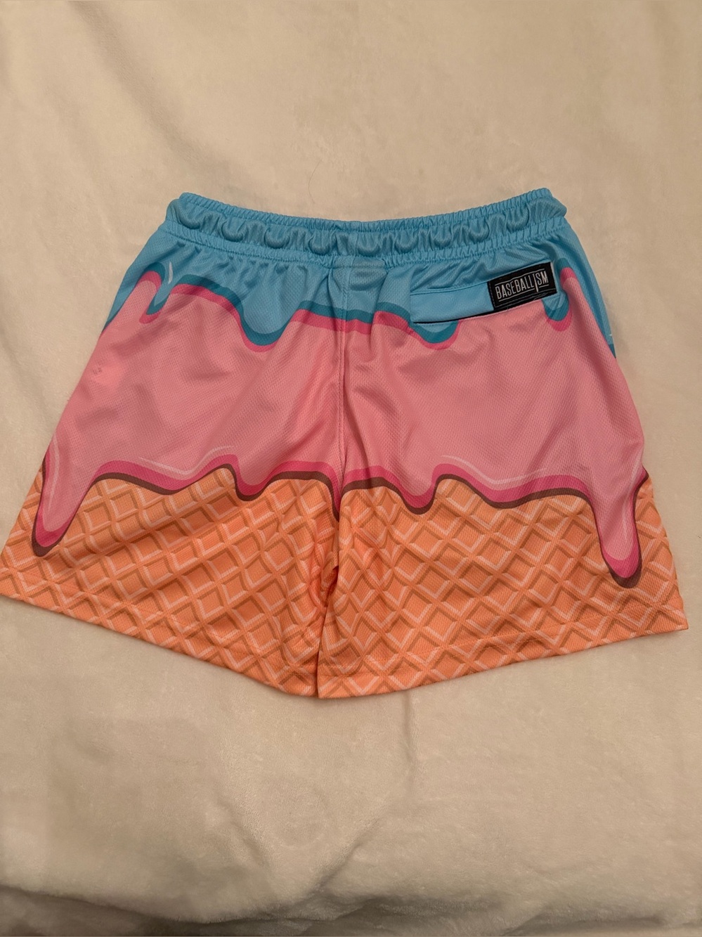 Baseballism Kids Frozen Treats Ice Cream Sundae Diamond Air Mesh Shorts - Picture 2 of 3